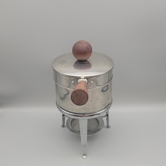 Vintage Fondue Pot Ernest Sohn mid Century modern Stainless steel chafing dish - Picture 3 of 7